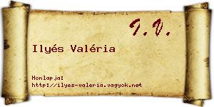 Ilyés Valéria névjegykártya
